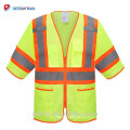 100% Polyester High Visibility Sicherheit Reflektierende Jacke High Hi Vis Weste mit Reißverschluss, Fluo Hi-vis Gilet Fluoreszierend